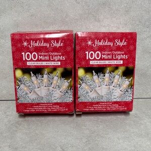 Indoor/Outdoor Mini Lights - Clear Bulbs, White Wire